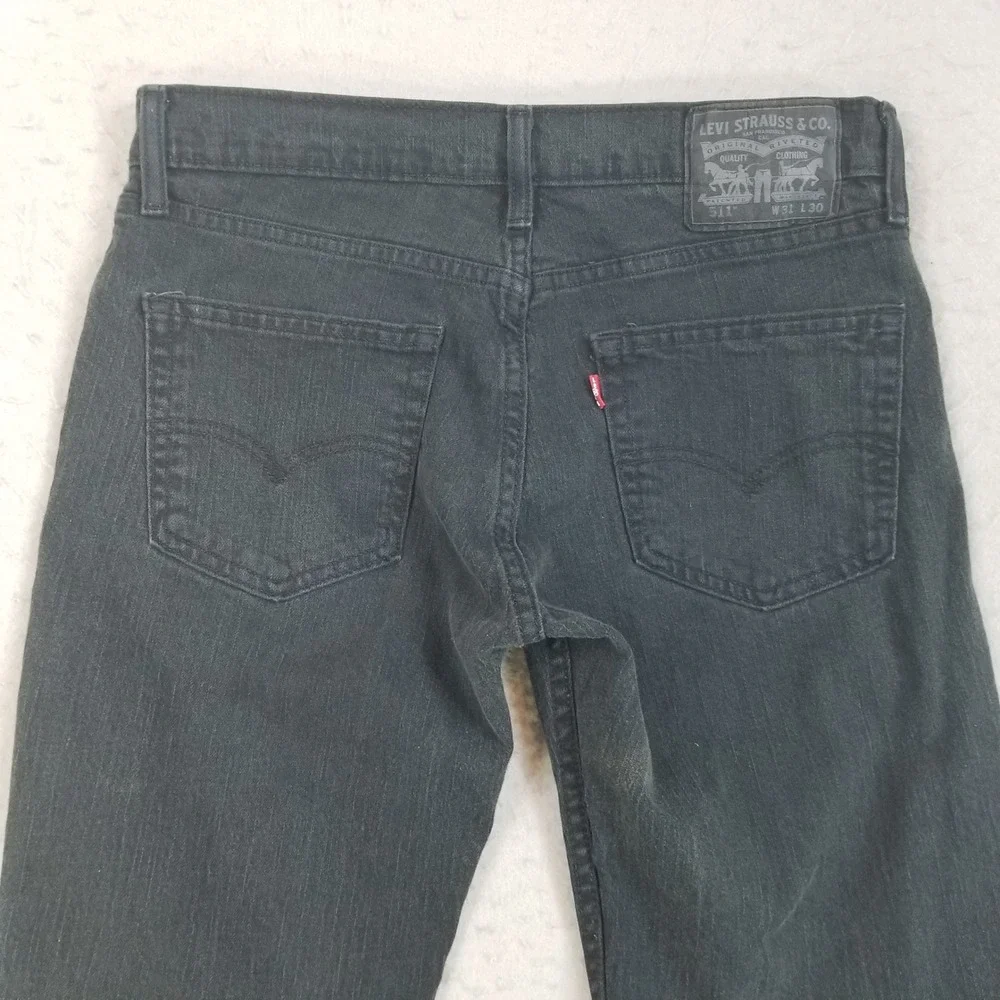 Levi's‎ Jeans Mens 31x30 Gray 511 Slim Fit Charcoal Denim Stretch Casual